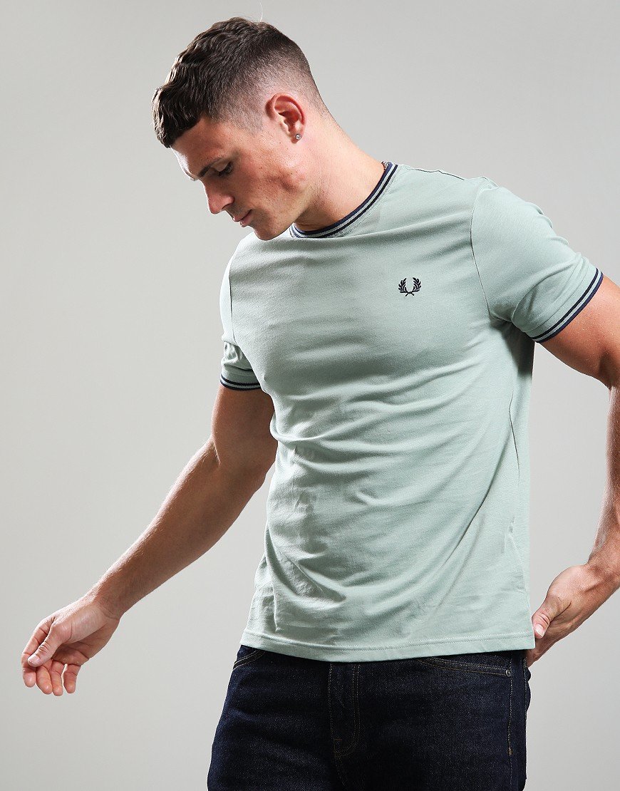 Fred Perry Twin Tipped T-Shirt Bayleaf/Airforce/Tennis Blue