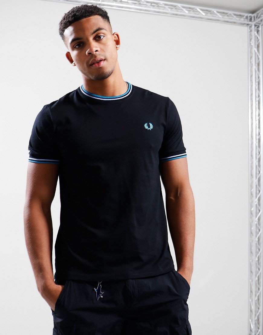 Fred Perry Twin Tipped T-Shirt Black/Smoke/Ocean