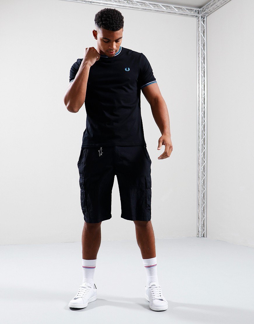 Fred Perry Twin Tipped T-Shirt Black/Smoke/Ocean