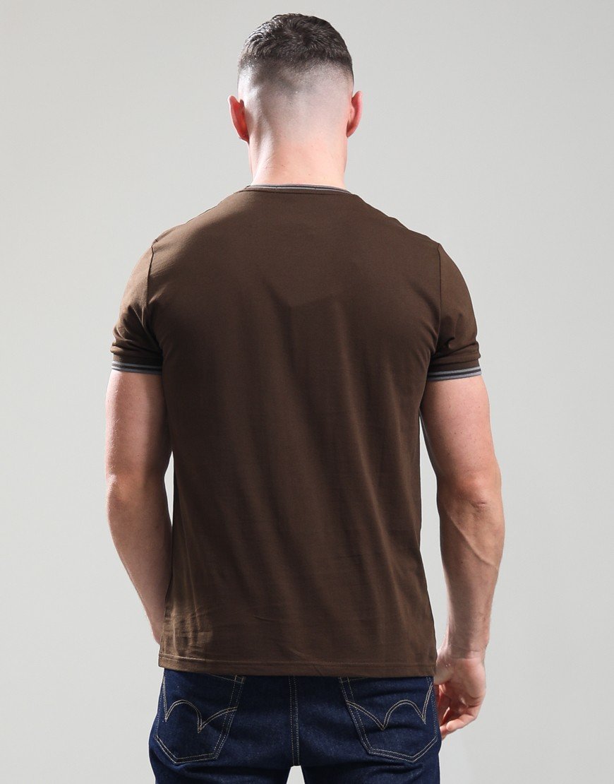 Fred Perry Twin Tipped T-Shirt Burnt Tobacco/Stockport Blue