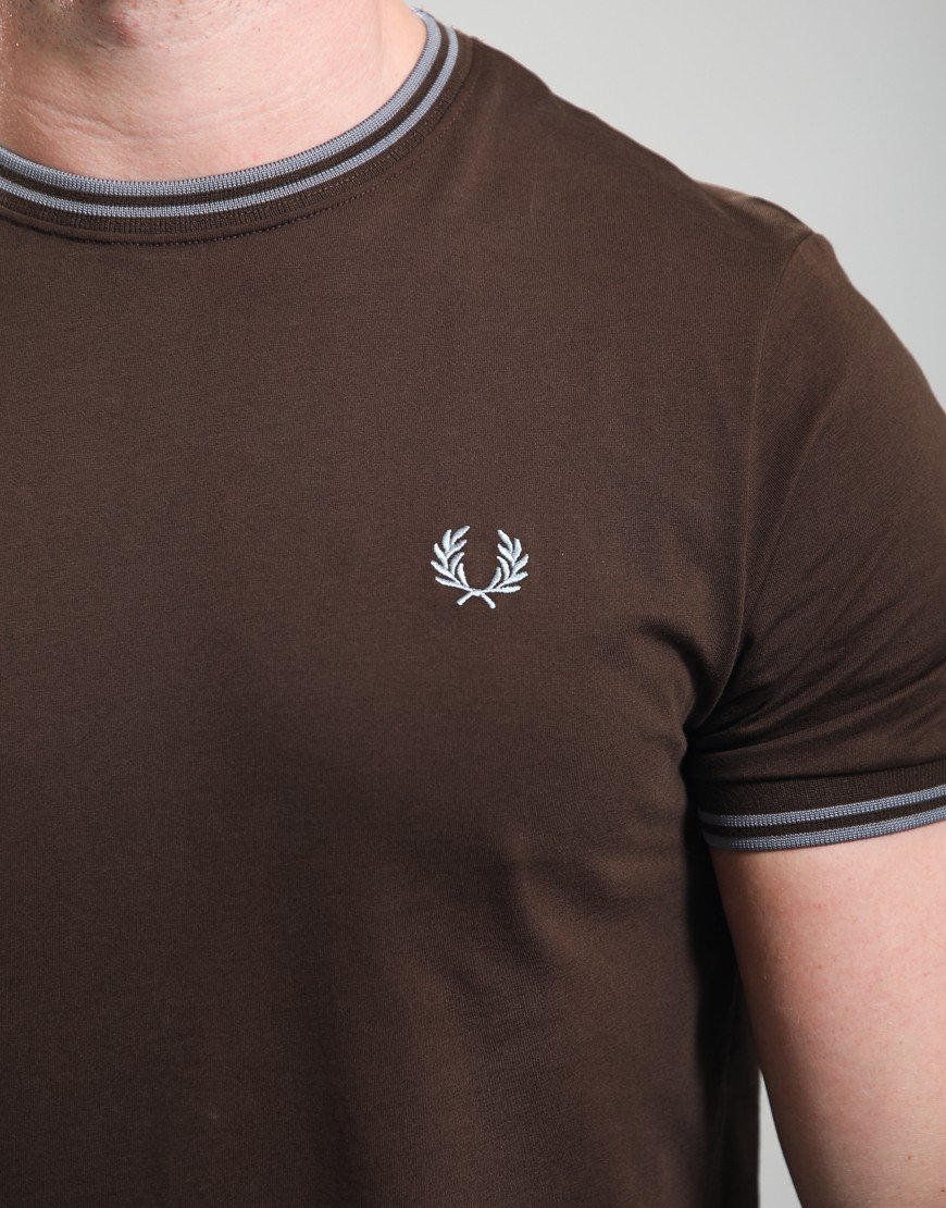 Fred Perry Twin Tipped T-Shirt Burnt Tobacco/Stockport Blue