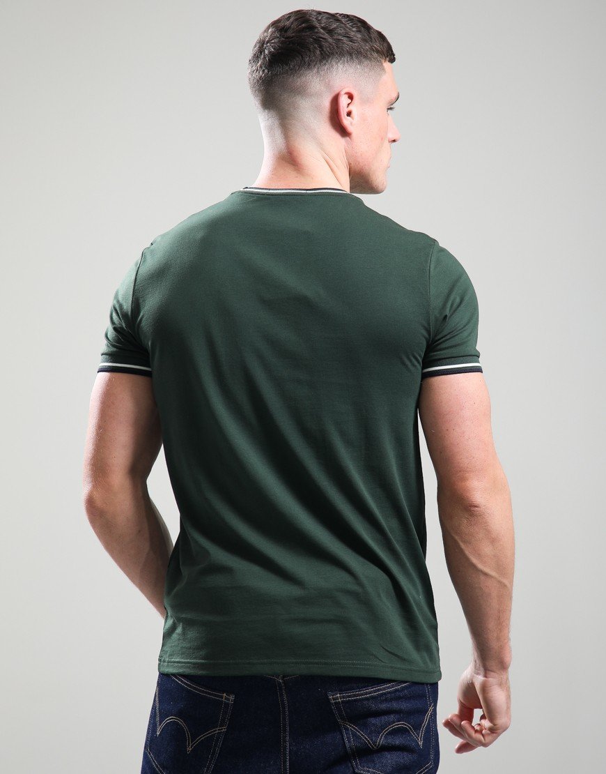Fred Perry Twin Tipped T-Shirt Court Green/Snow White/Navy