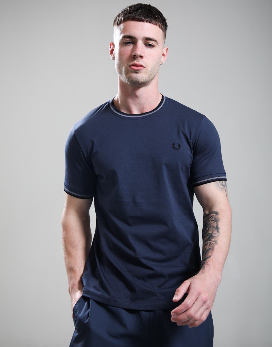 Fred Perry Twin Tipped T-Shirt Dark Airforce/Stockport Blue/Black