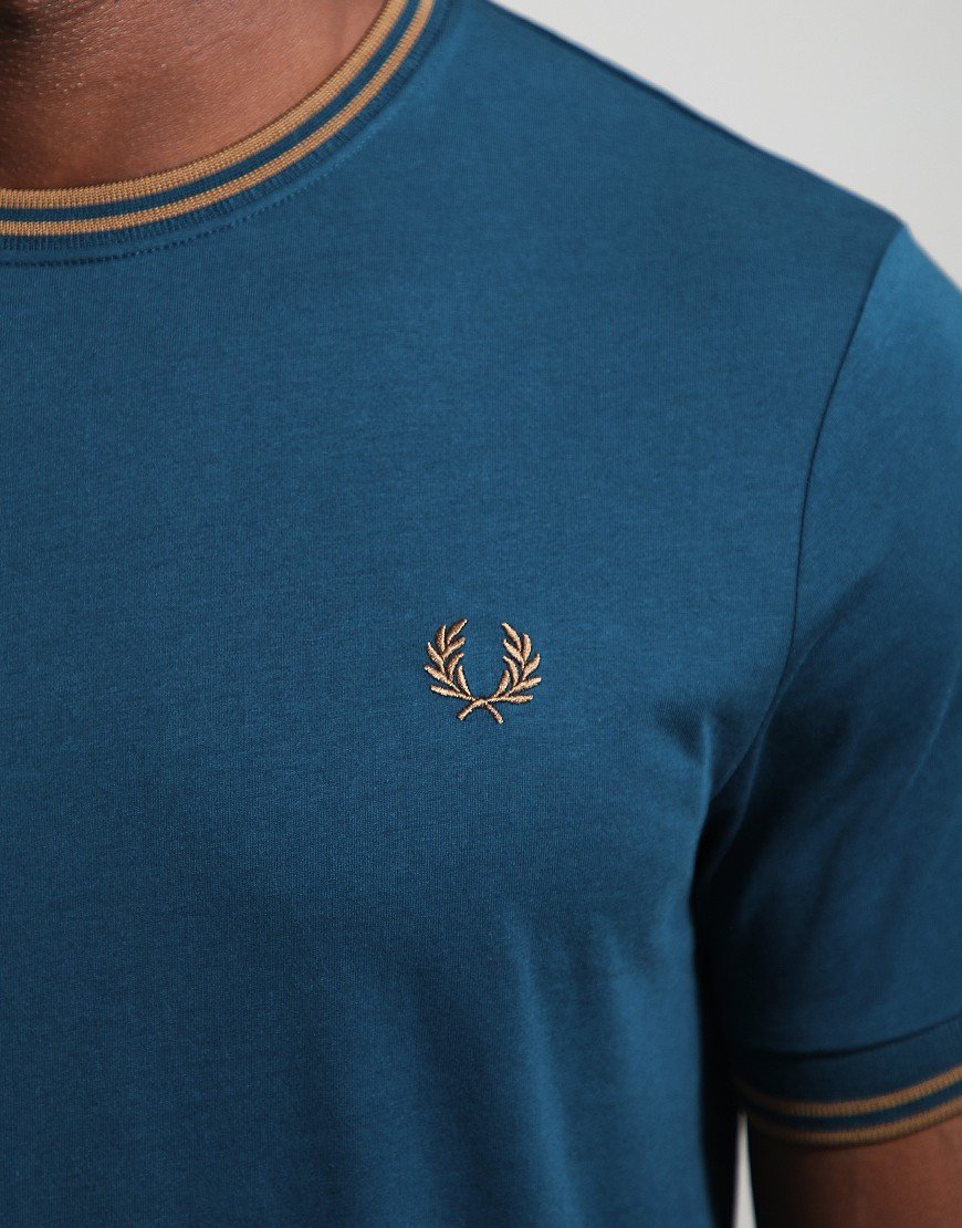 Fred Perry Twin Tipped T-Shirt Dark Petrol/Stone