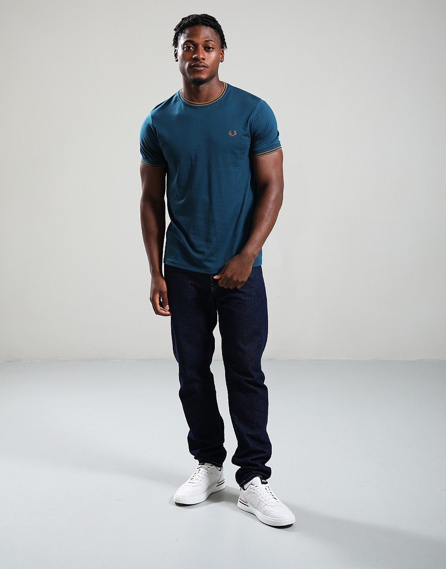 Fred Perry Twin Tipped T-Shirt Dark Petrol/Stone