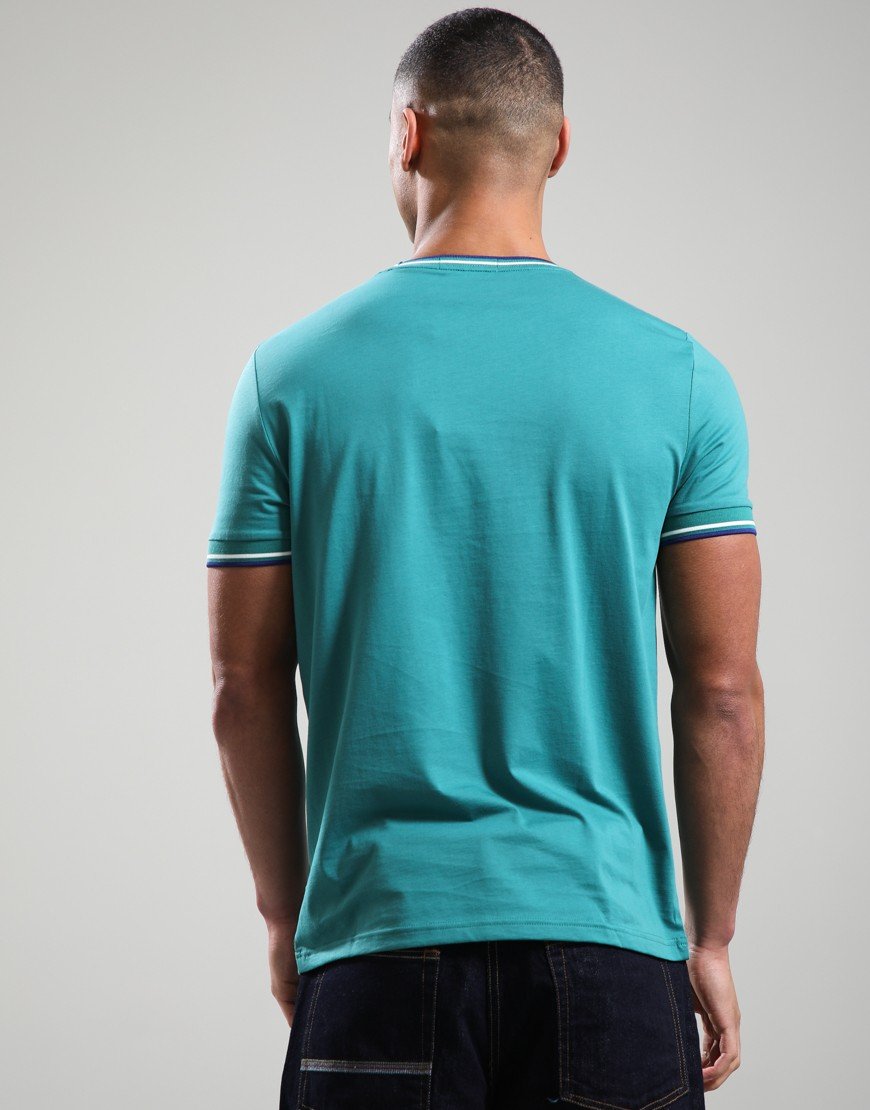 Fred Perry Twin Tipped T-Shirt Deep Mint/Snow White/Sohec