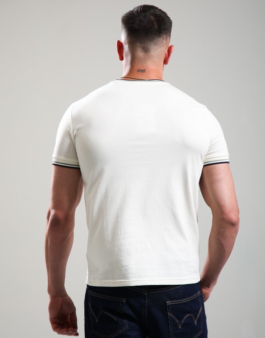 Fred Perry Twin Tipped T-Shirt Ecru/Seagrass/Dark Airforce