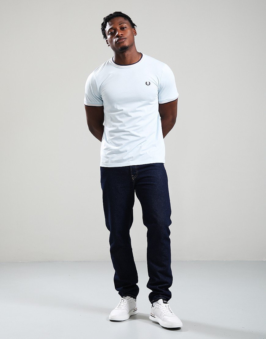 Fred Perry Twin Tipped T-Shirt Ice/Peach/Tennis Blue