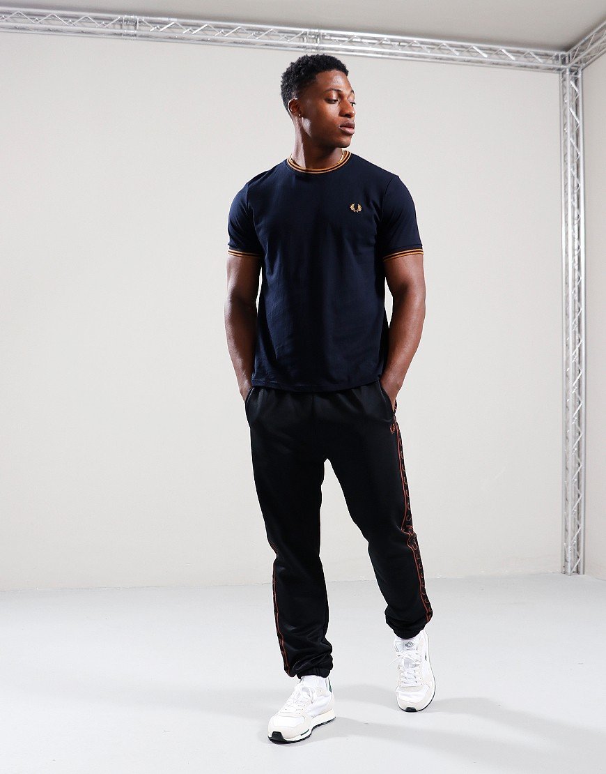 Fred Perry Twin Tipped T-Shirt Navy/Dark Caramel