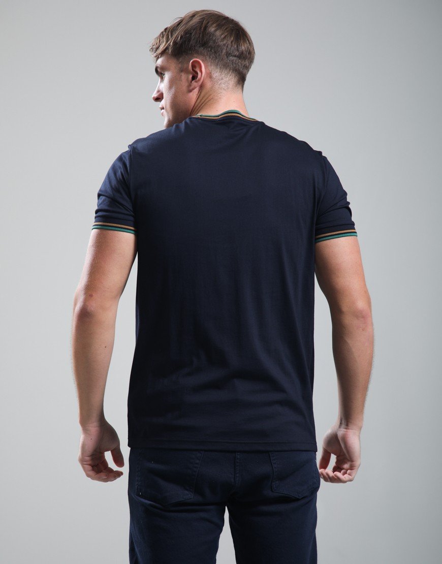Fred Perry Twin Tipped T-Shirt Navy/Dark Caramel/Sport Green