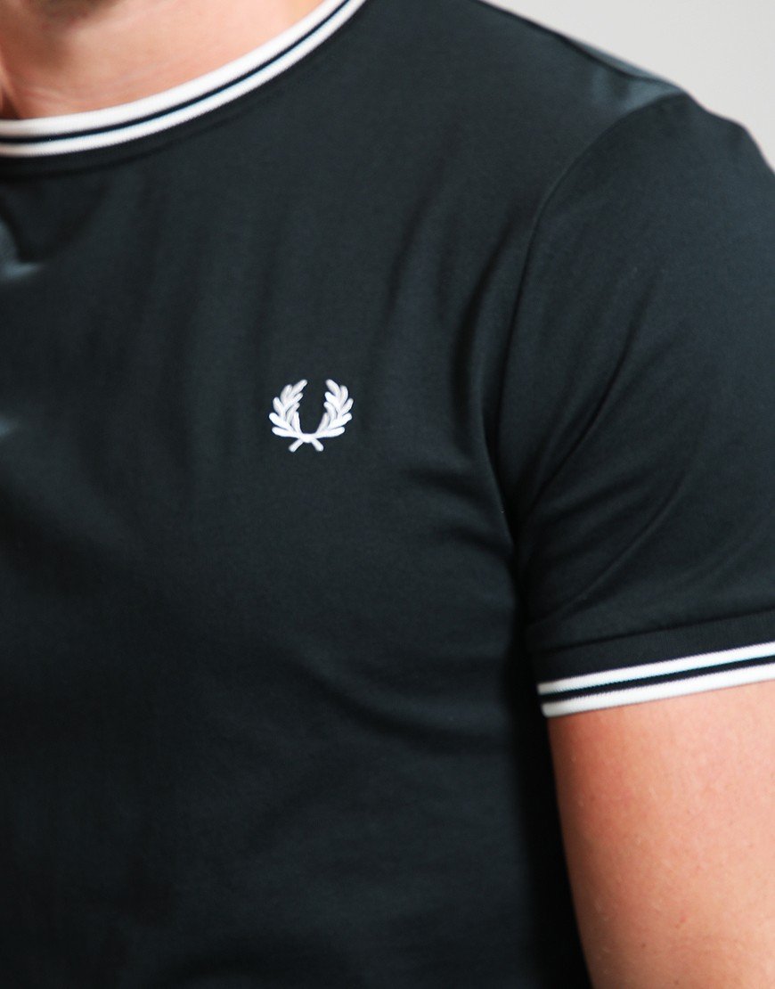 Fred Perry Twin Tipped T-Shirt Night Green/Snow White