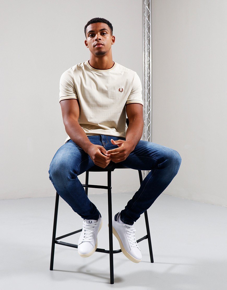Fred Perry Twin Tipped T-Shirt Oatmeal/Honeycomb