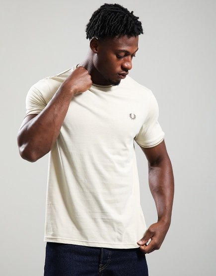 Fred Perry Twin Tipped T-Shirt Oatmeal/Warm Stone 