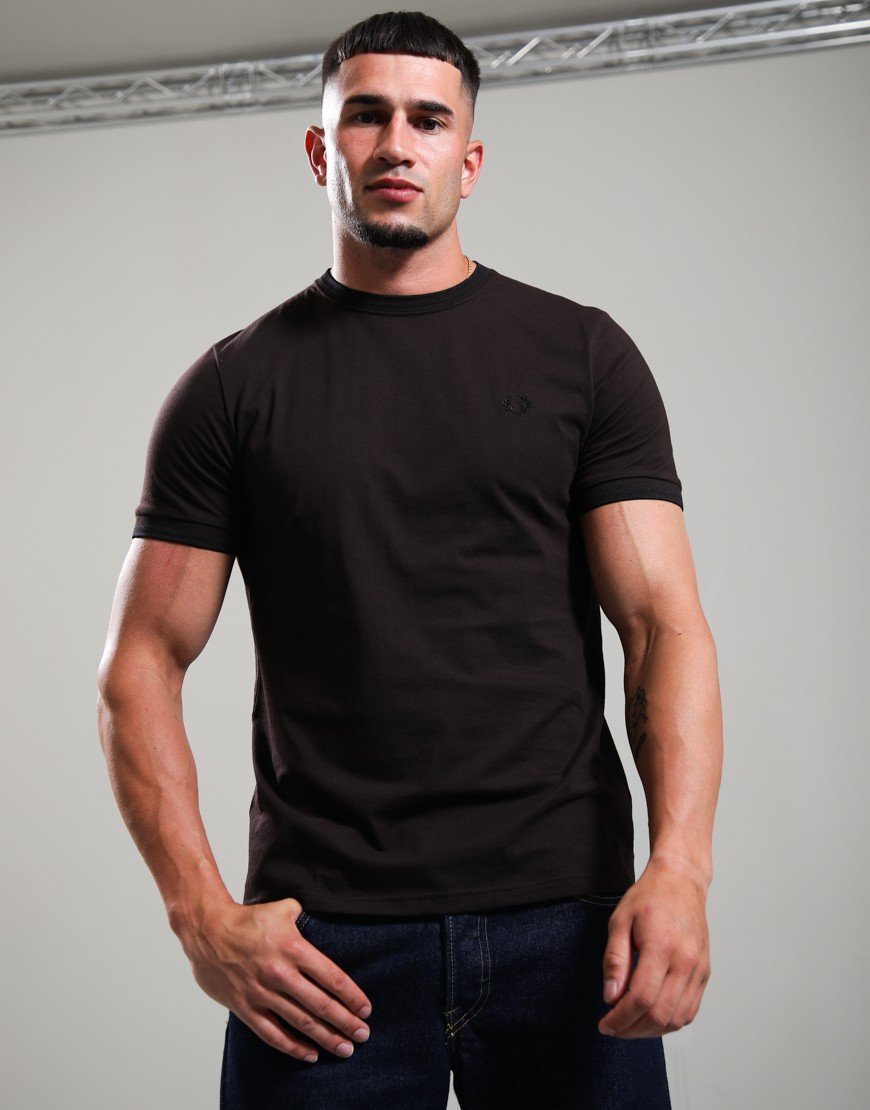 Fred Perry Twin Tipped T-Shirt Rich Brown/Black