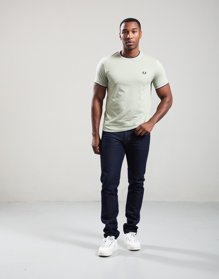 Fred Perry Twin Tipped T-Shirt Seagrass/Ecru/Dark Airforce