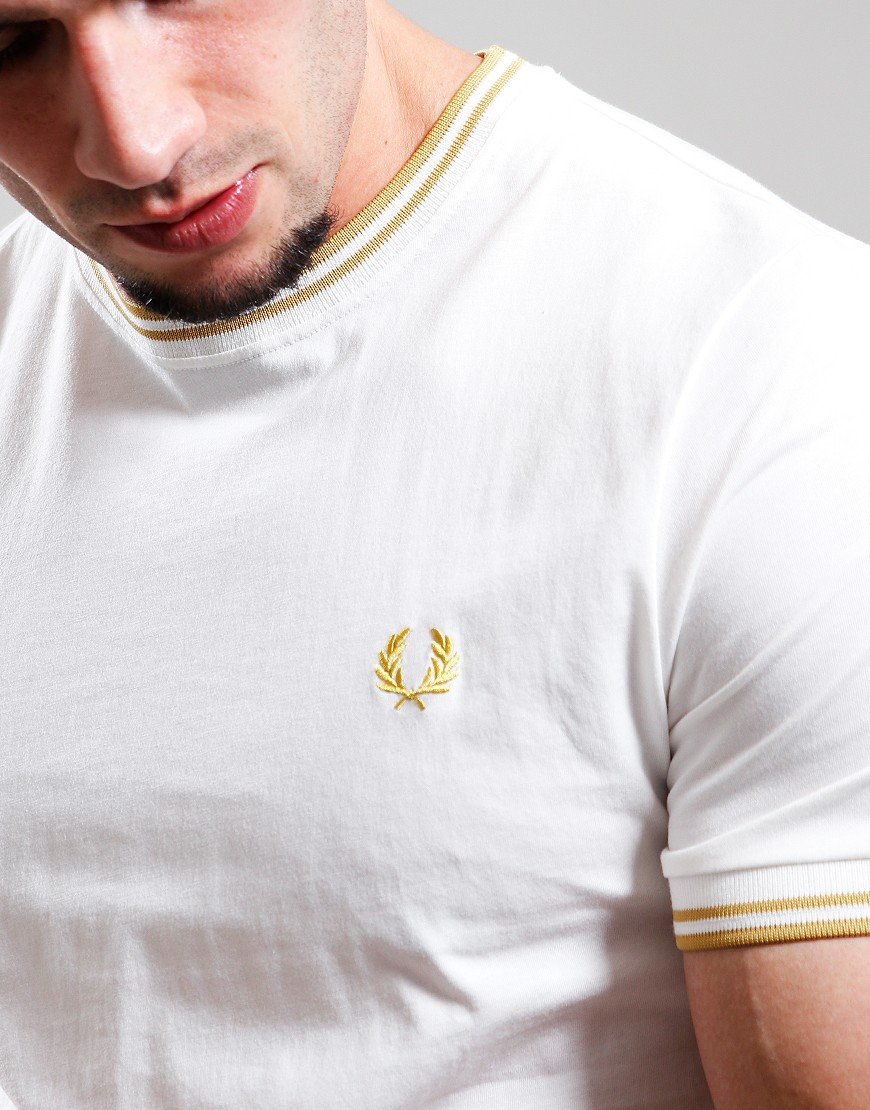 Fred Perry Twin Tipped T-Shirt Snow White/Honeycomb