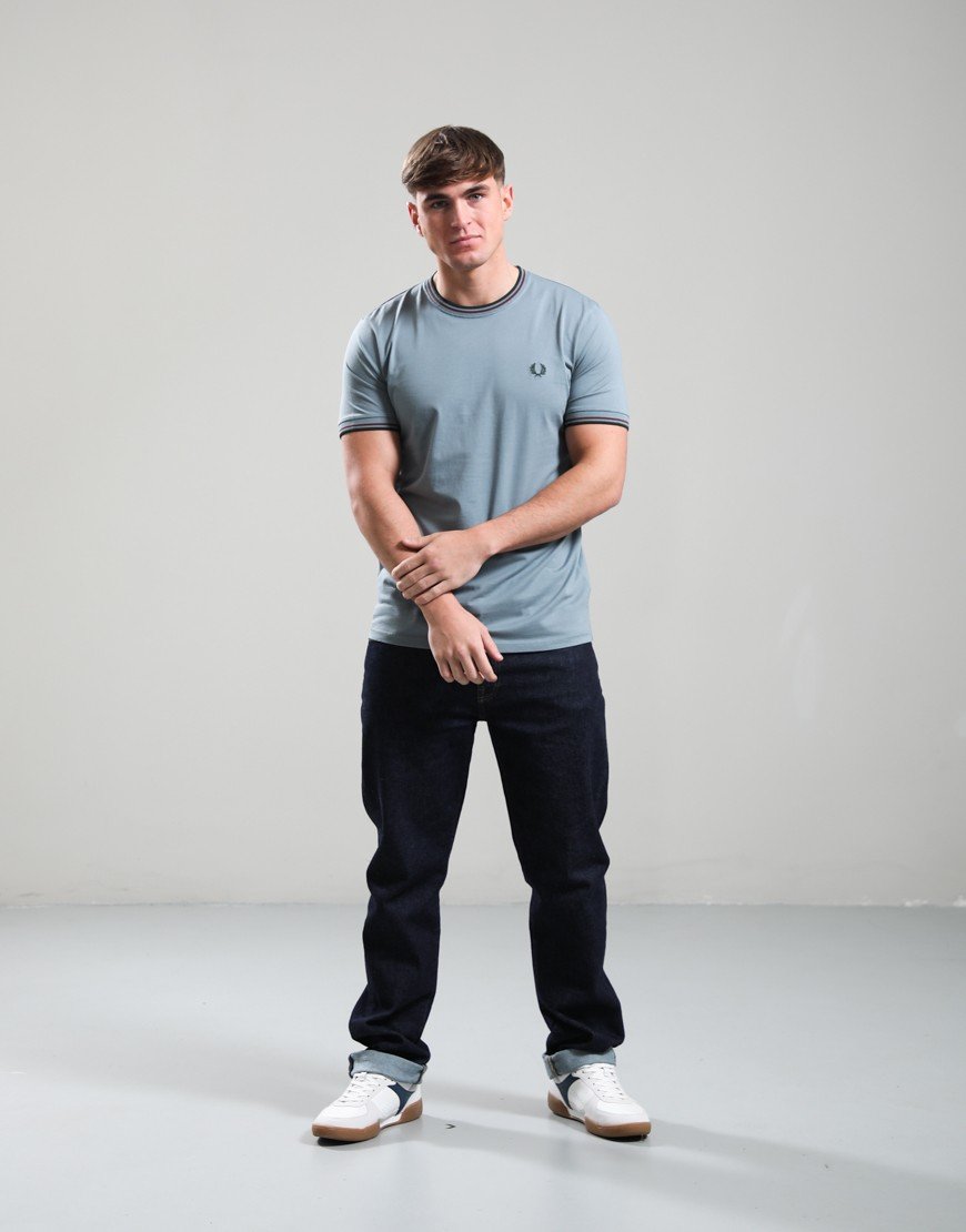 Fred Perry Twin Tipped T-Shirt Stockport Blue/Oxblood/Grey