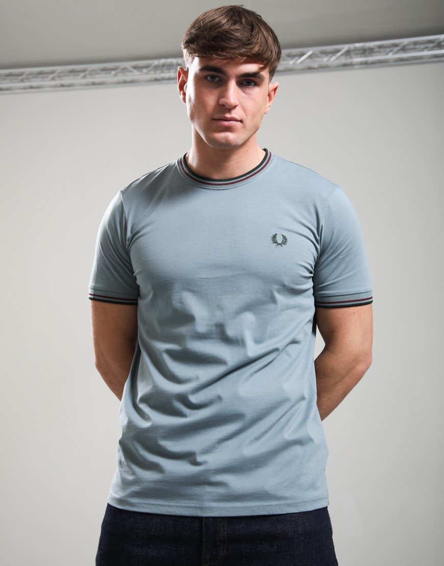 Fred Perry Twin Tipped T-Shirt Stockport Blue/Oxblood/Grey