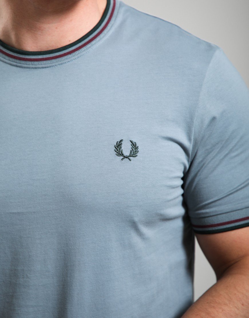 Fred Perry Twin Tipped T-Shirt Stockport Blue/Oxblood/Grey