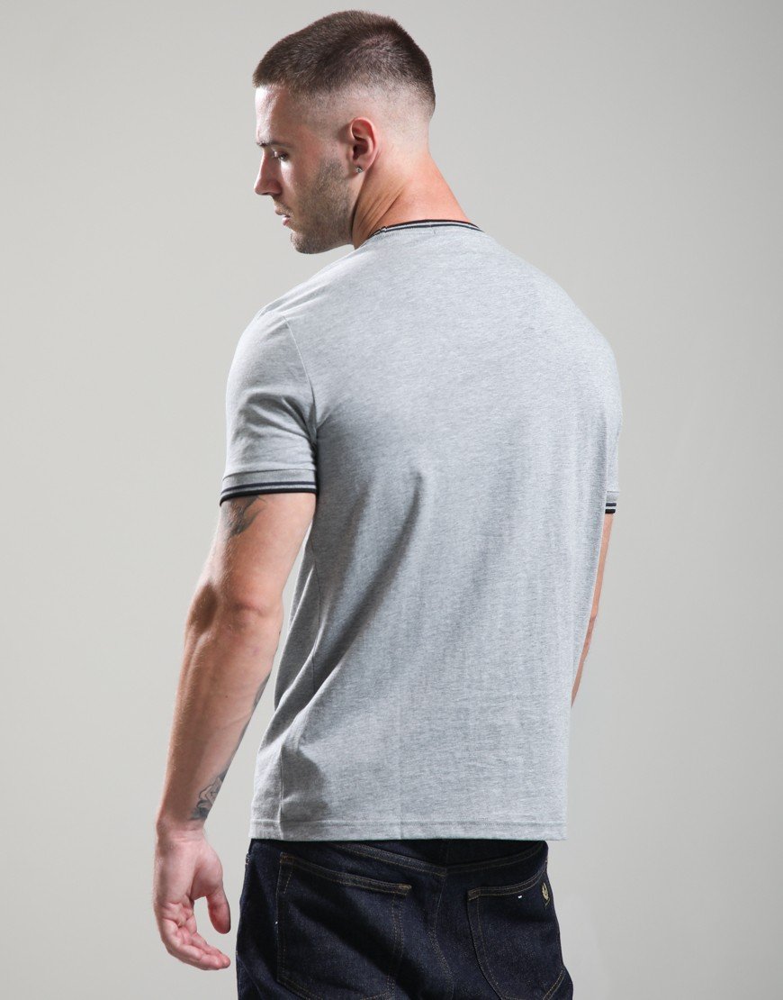 Fred Perry Twin Tipped T-Shirt Steel Marl/Dark Airforce/Black