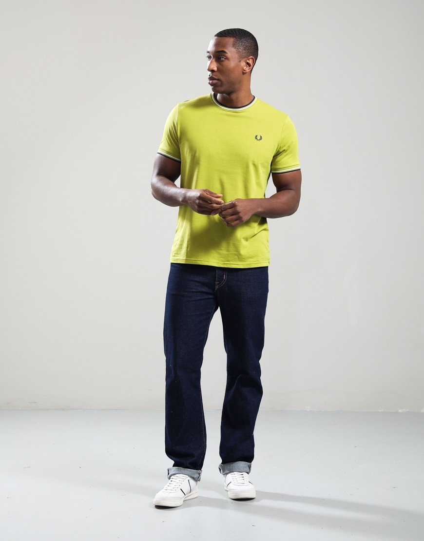 Fred Perry Twin Tipped T-Shirt Tennis Ball/Ecru/French Navy