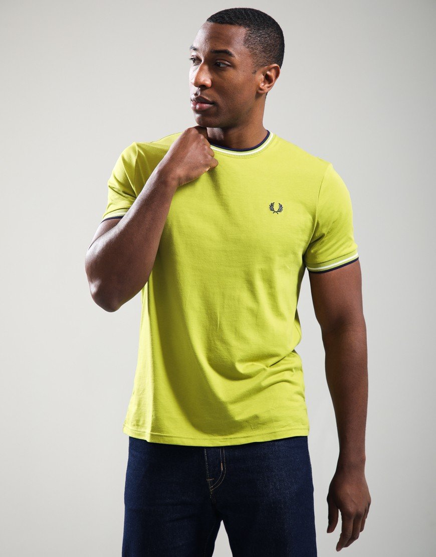 Fred Perry Twin Tipped T-Shirt Tennis Ball/Ecru/French Navy
