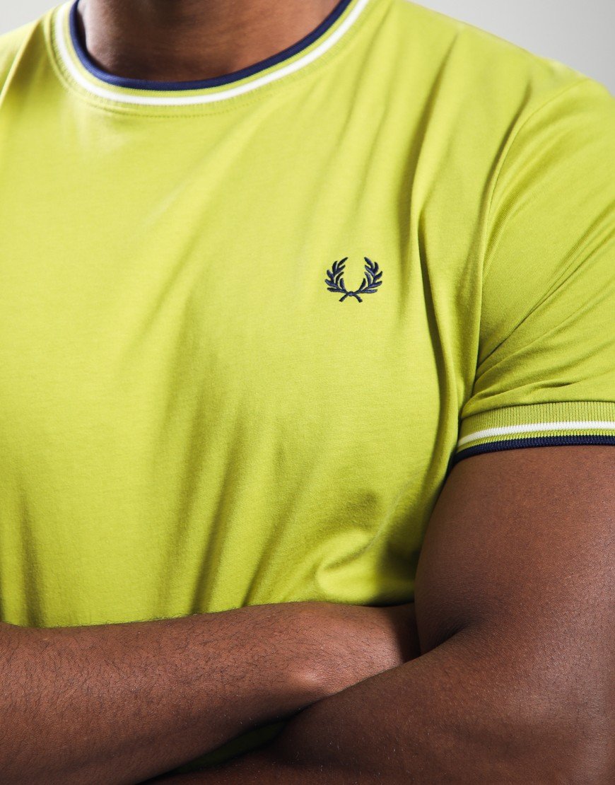 Fred Perry Twin Tipped T-Shirt Tennis Ball/Ecru/French Navy