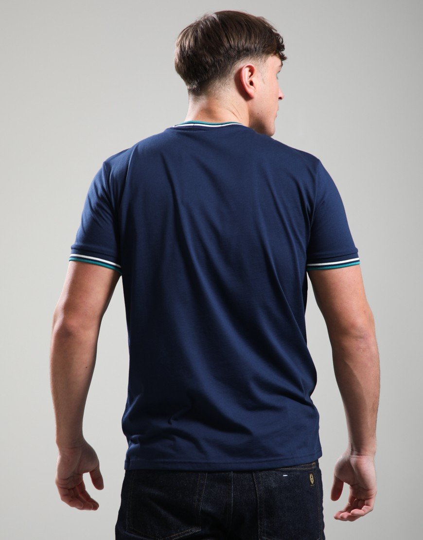 Fred Perry Twin Tipped T-Shirt Tennis Blue/Snow White/Dpmt