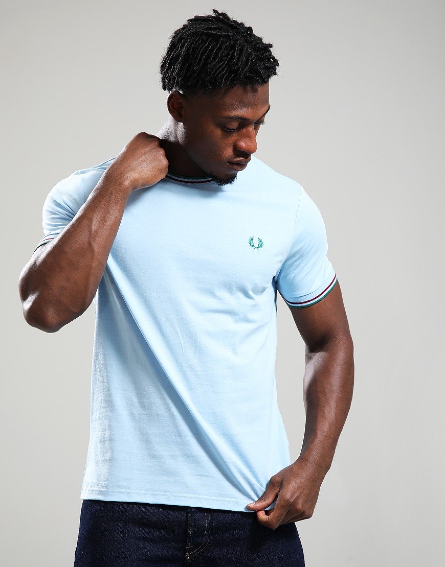 Fred Perry Twin Tipped T-Shirt Track Blue/Burnt Red