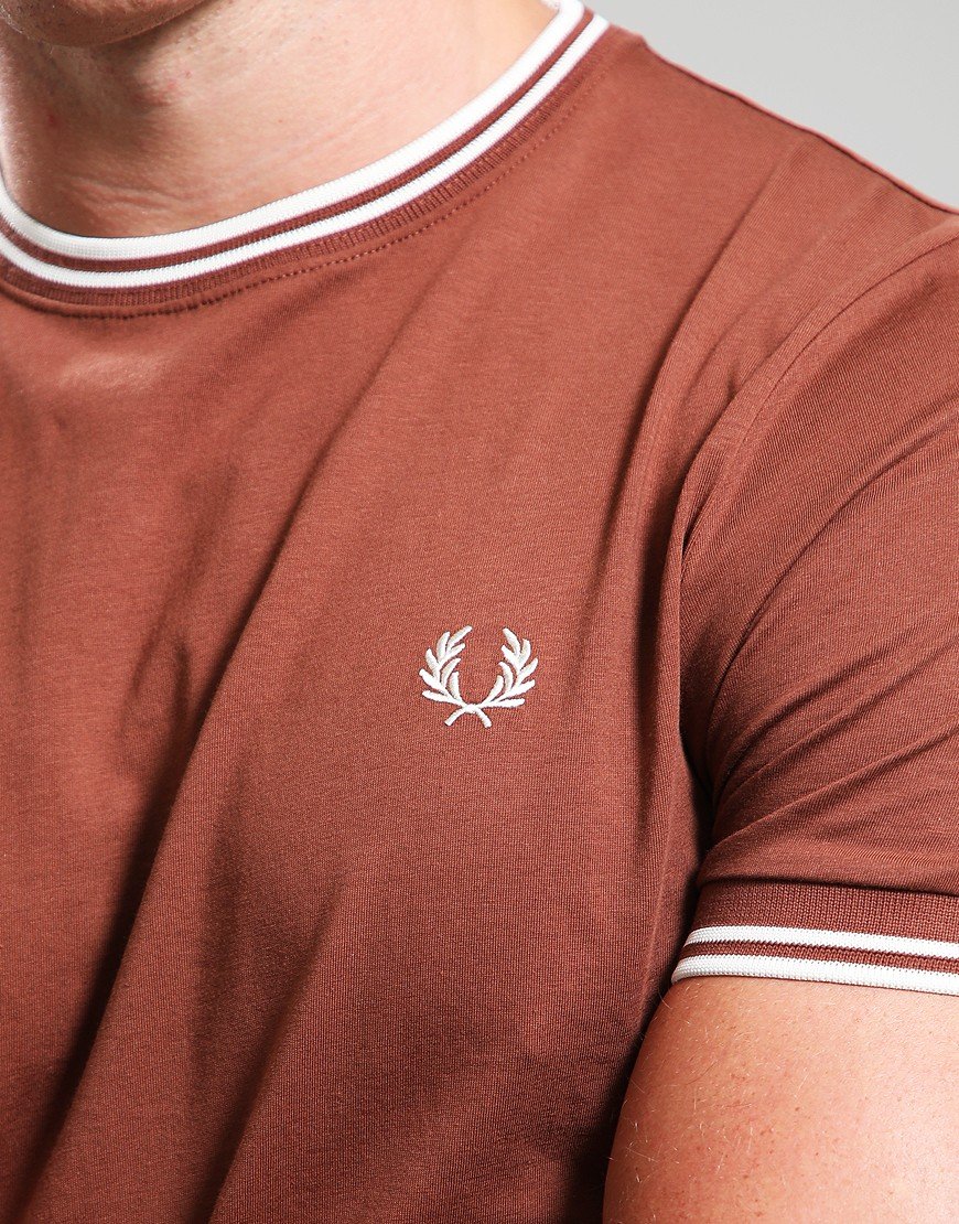 Fred Perry Twin Tipped T-Shirt Whisky Brown/Ecru