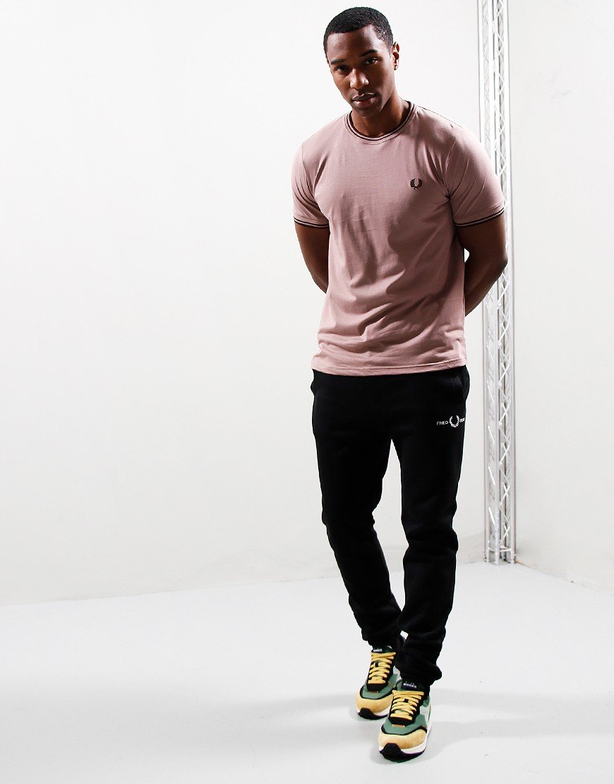 Fred Perry Twin Tipped T-shirt Dark Pink Terraces Menswear