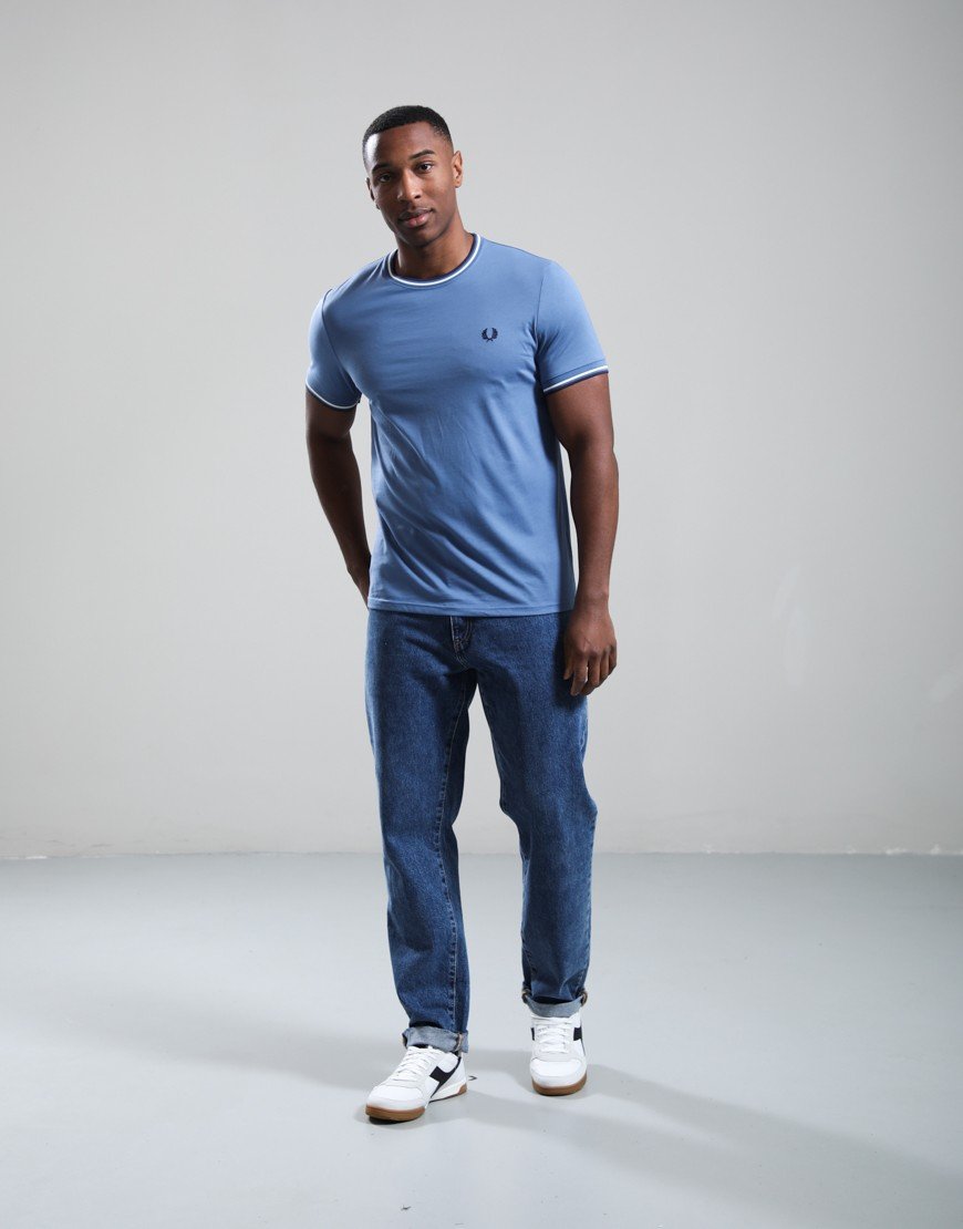 Fred Perry Twin Tipped T-Shirt Ace Blue/Snow White/Tennis Blue