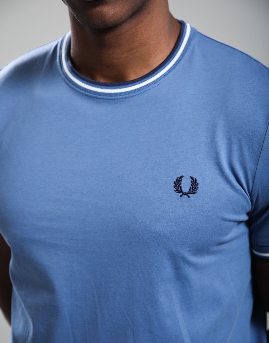 Fred Perry Twin Tipped T-Shirt Ace Blue/Snow White/Tennis Blue