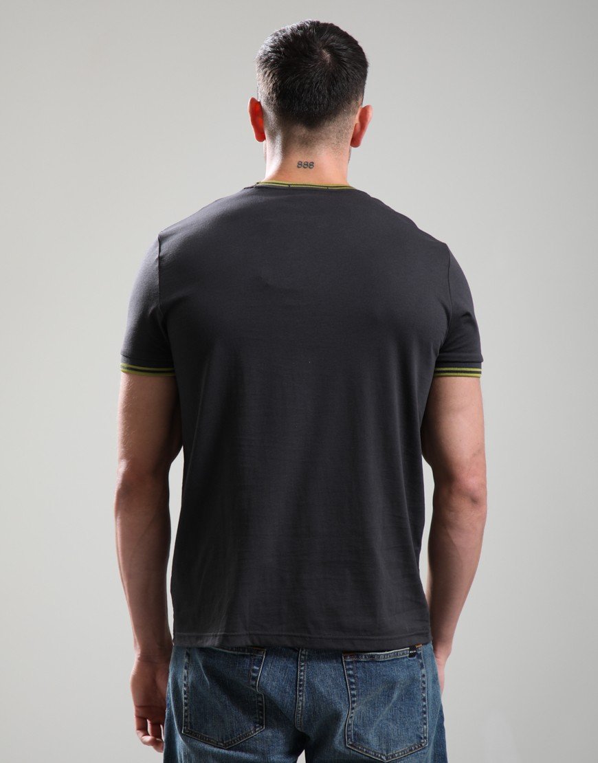 Fred Perry Twin Tipped T-Shirt Anchor Grey/Tennis Ball Yellow