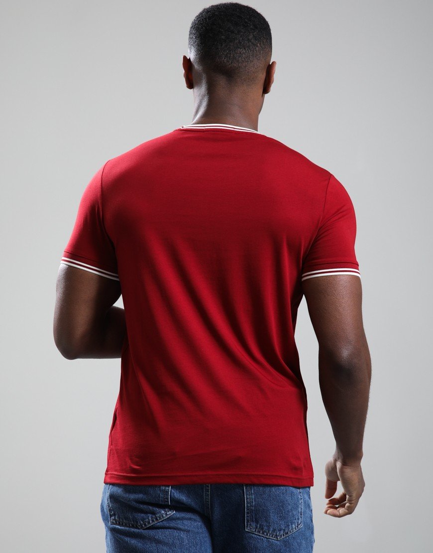 Fred Perry Twin Tipped T-Shirt Burnt Red/Snow White