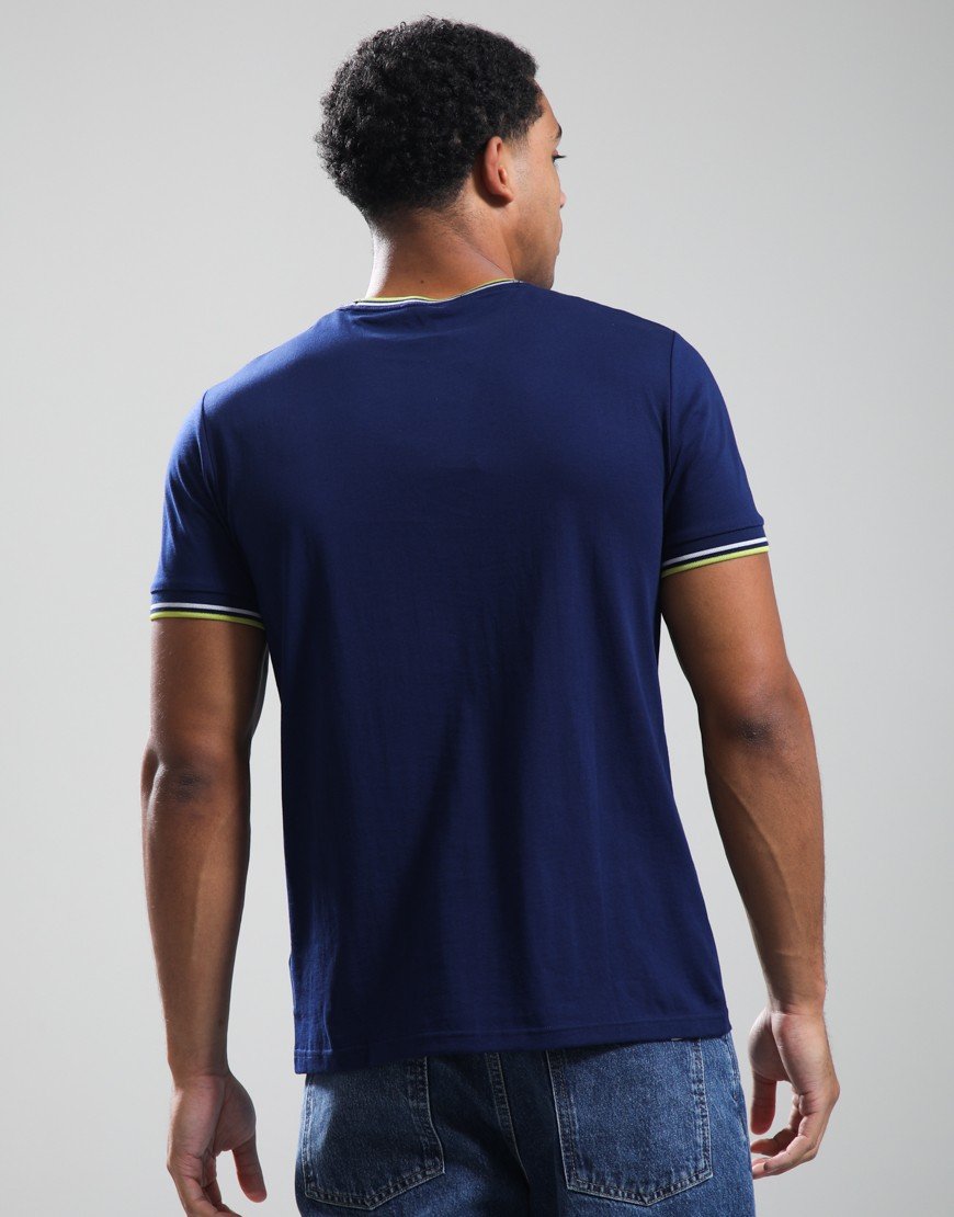 Fred Perry Twin Tipped T-Shirt French Navy/Dusky Blue/Citron