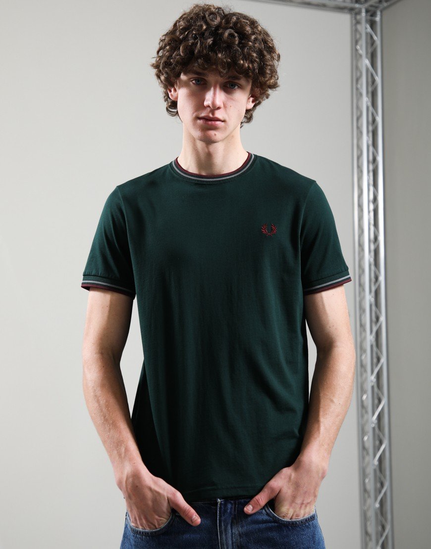 Fred Perry Twin Tipped T-Shirt Grassroots/Stockport Blue/Oxblood