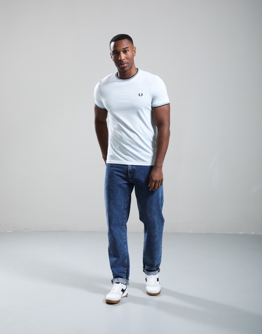 Fred Perry Twin Tipped T-Shirt Light Ice/Ace Blue/Navy