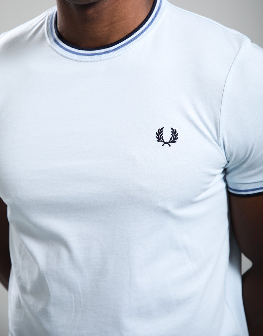 Fred Perry Twin Tipped T-Shirt Light Ice/Ace Blue/Navy