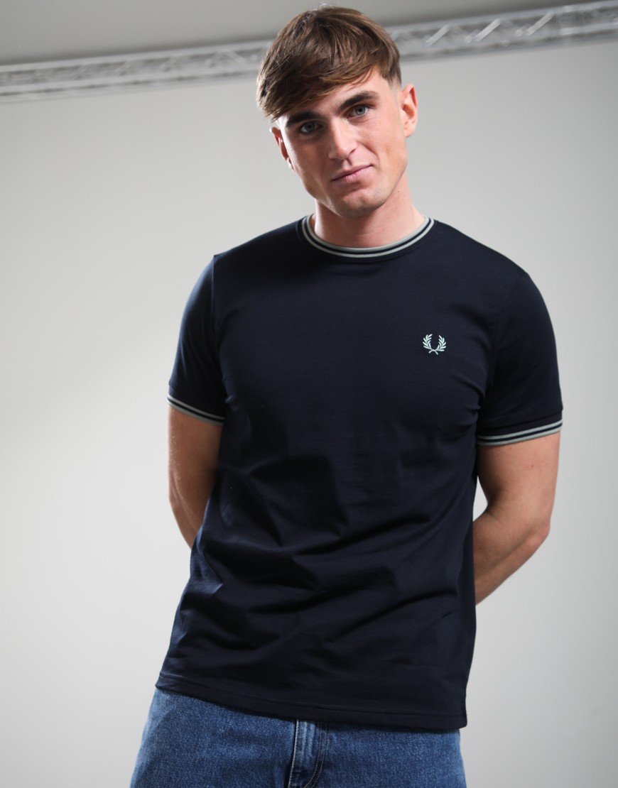 Fred Perry Twin Tipped T-Shirt Navy/Seagrass
