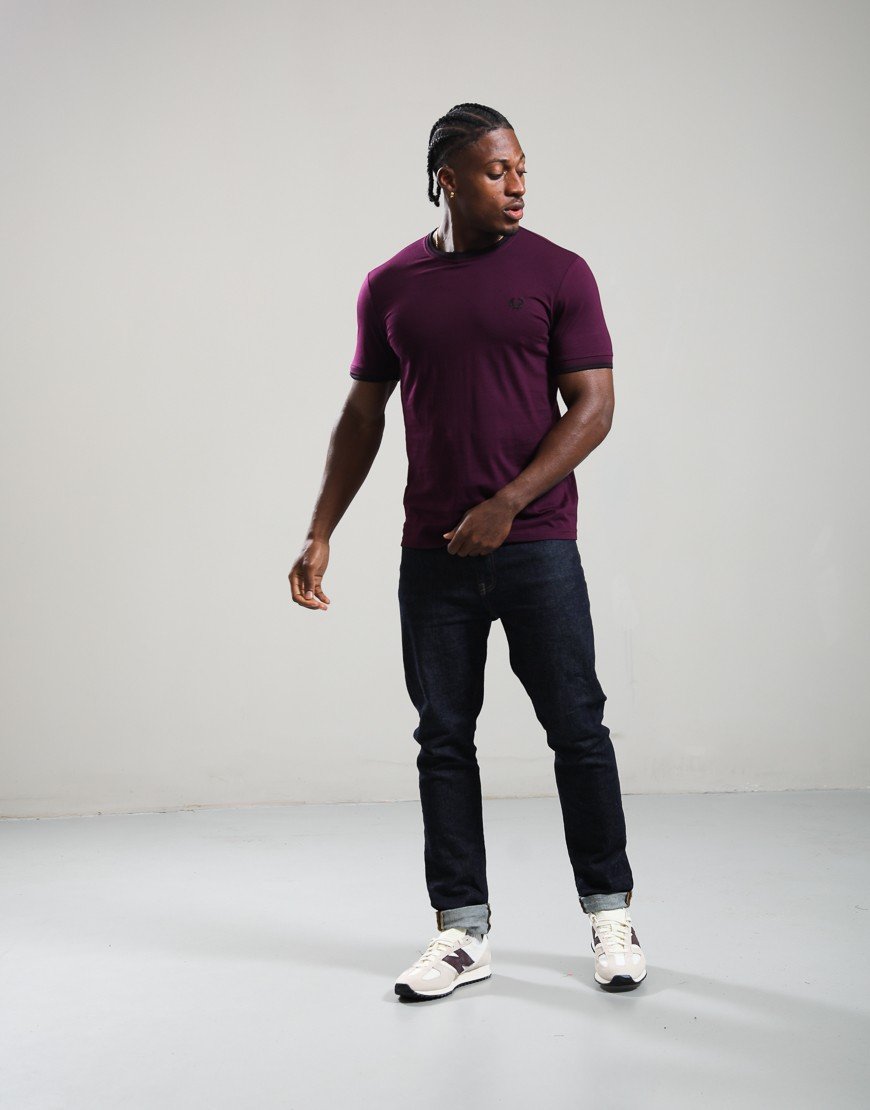 Fred Perry Twin Tipped T-Shirt Plum/Black