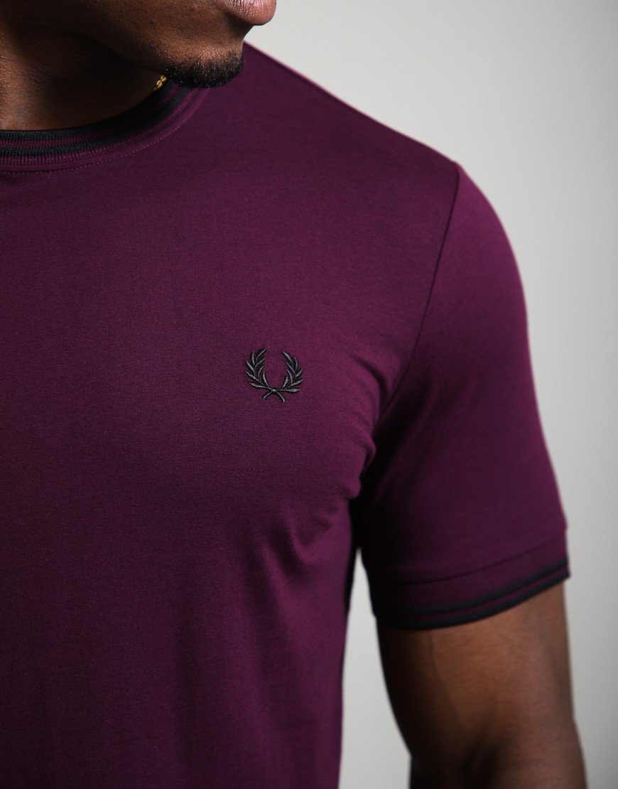 Fred Perry Twin Tipped T-Shirt Plum/Black