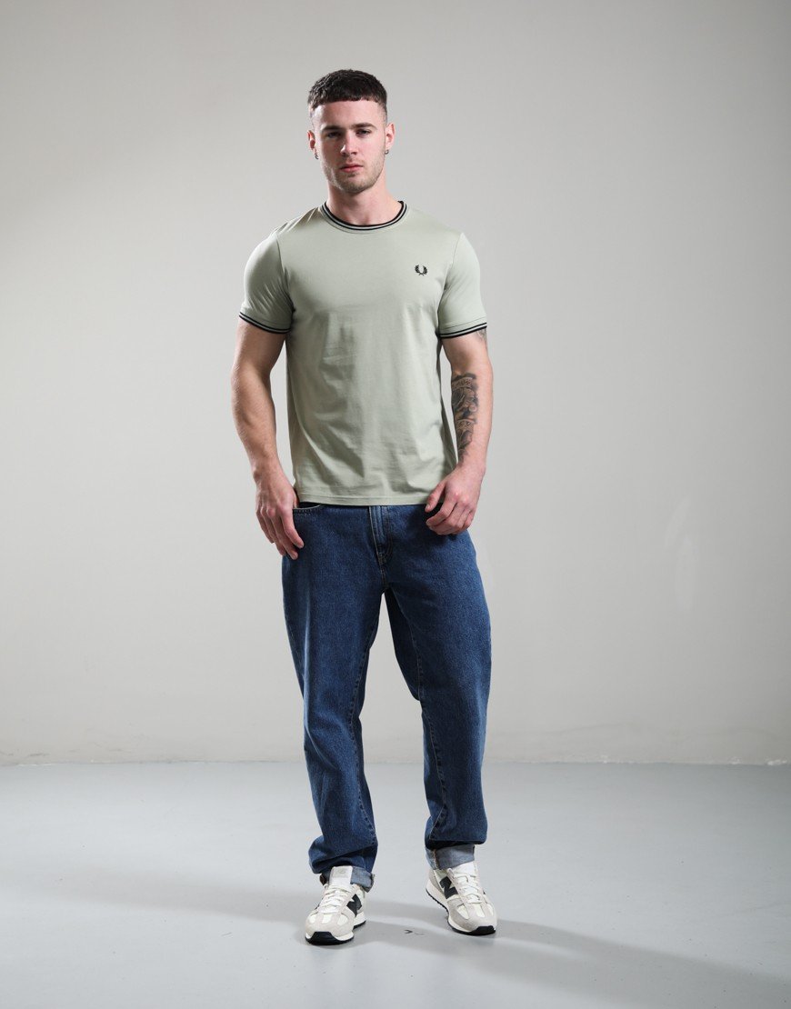Fred Perry Twin Tipped T-Shirt Seagrass/Black