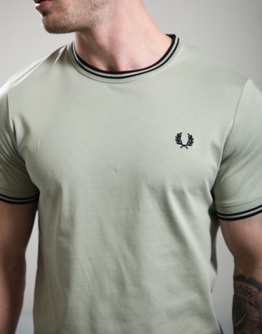 Fred Perry Twin Tipped T-Shirt Seagrass/Black