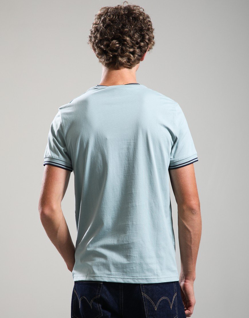 Fred Perry Twin Tipped T-Shirt Silver Blue/Dark Airforce