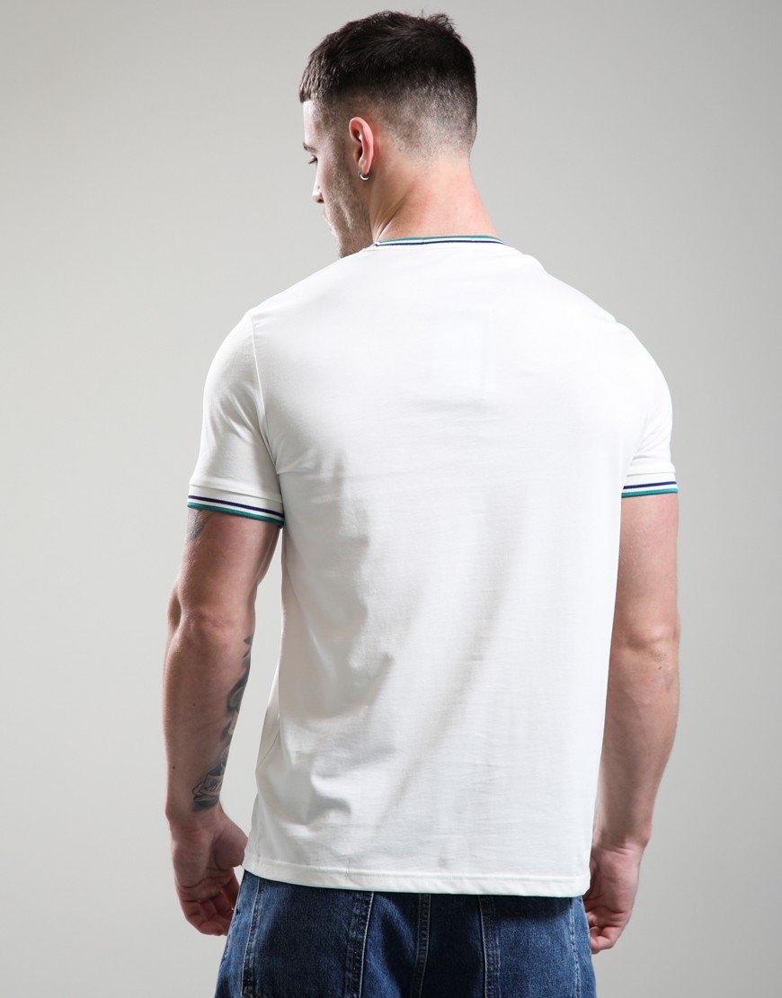 Fred Perry Twin Tipped T-Shirt Snow White/Deep Mint/Soho Eclipse