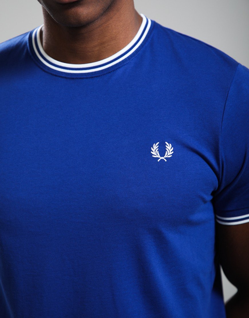 Fred Perry Twin Tipped T-Shirt Soho Blue/Snow White