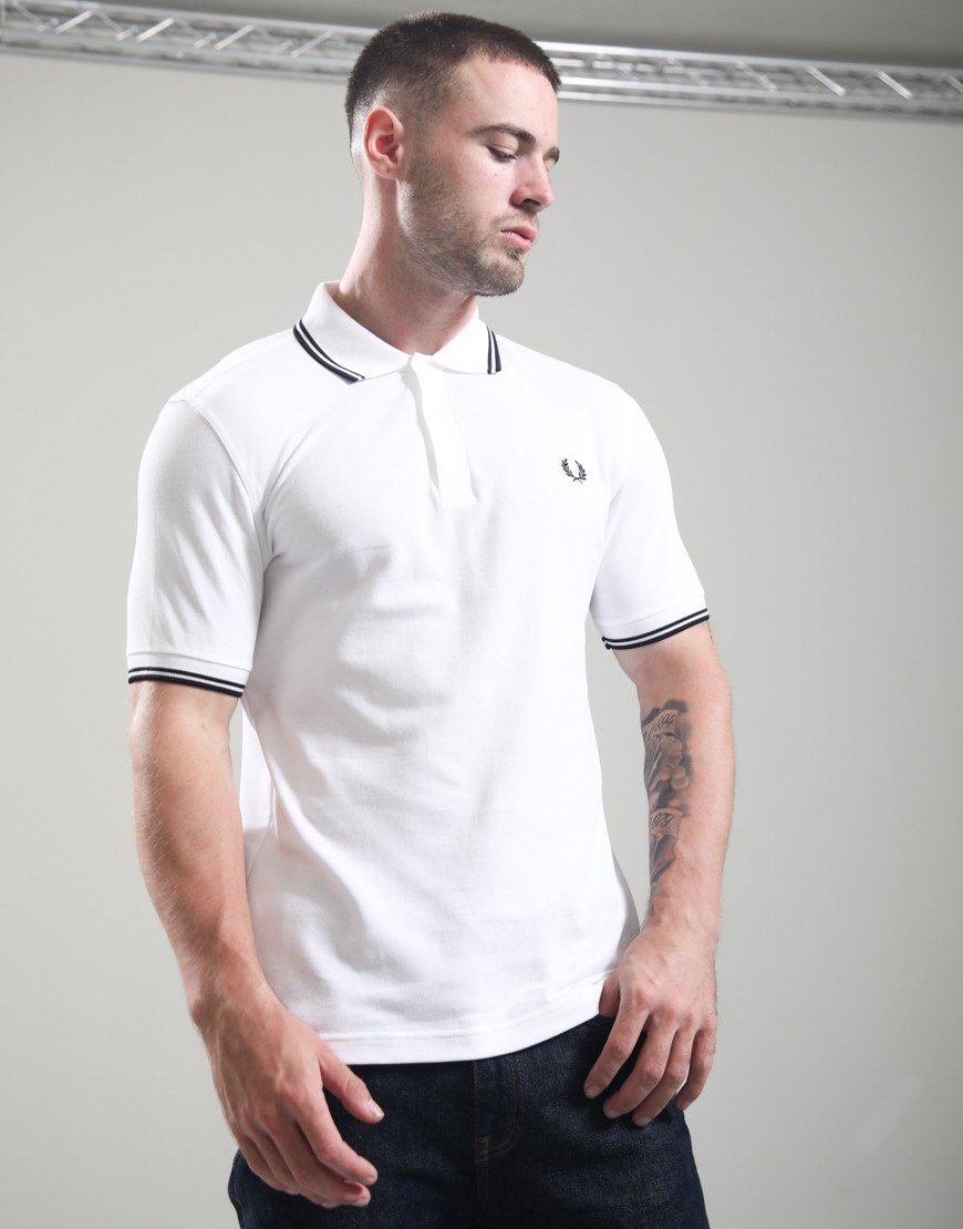 Fred Perry Twin Tipped Polo Shirt White