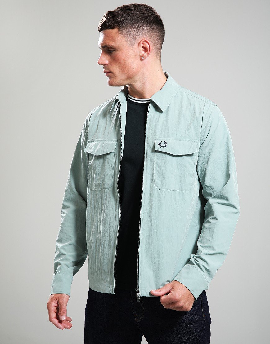 Fred Perry Zip Overshirt Bayleaf
