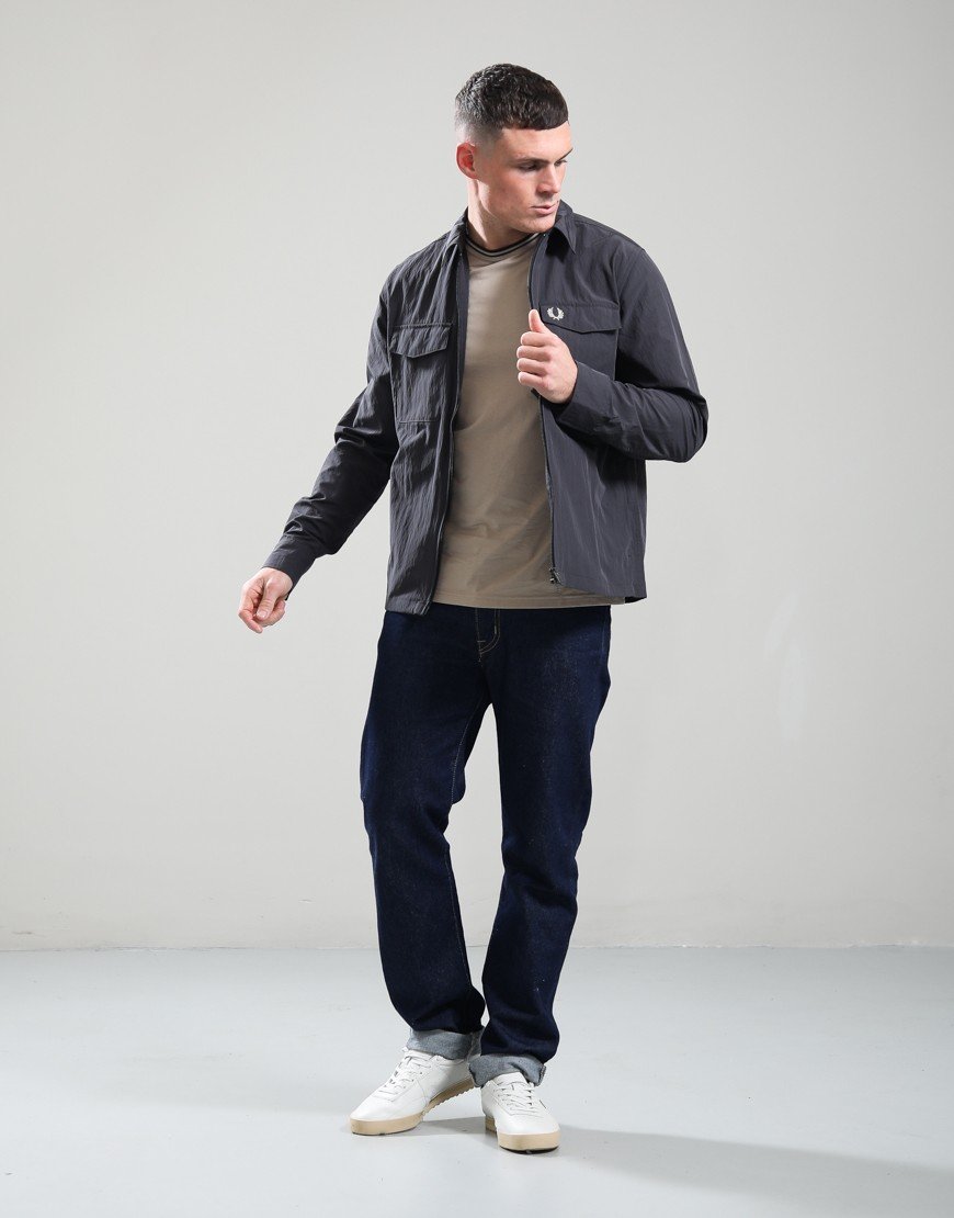 Fred Perry Zip Through Overshirt Anchor Grey